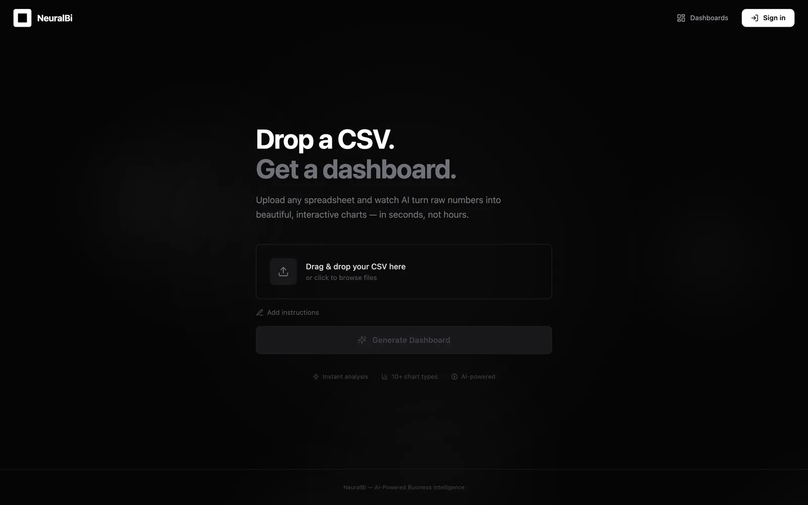 Screenshot of AI Business Intelligence Workspace